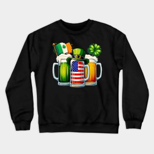 Irish drinking team Irish Beer Ireland Flag St Patricks Day Crewneck Sweatshirt